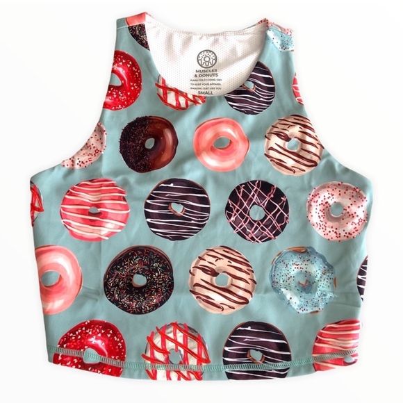 Muscles & Donuts Workout Gym Tank Small - Picture 4 of 4